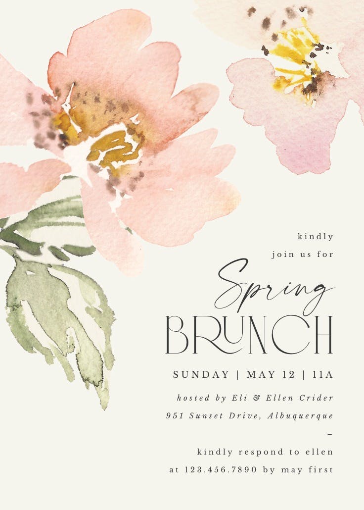 Garden roses - brunch & lunch invitation
